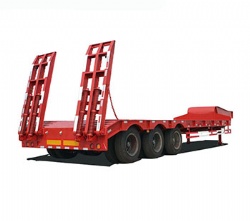 3 axle 50t Gooseneck Heavy Duty  Lowbed Truck Low Bed Semi Trailer